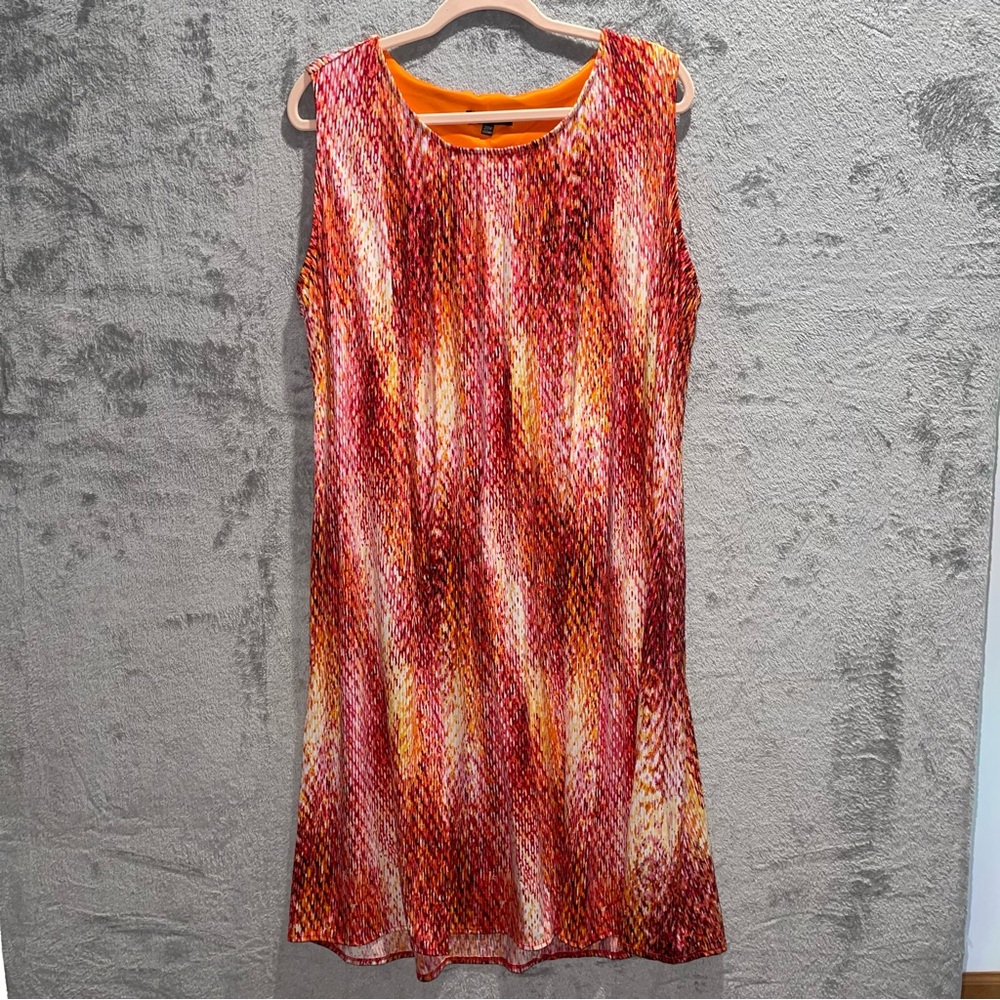 Glamour Stretchy Red Orange Sleeveless Midi Sheath Dress Size 20W
